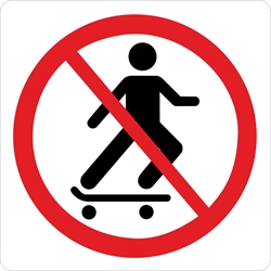 Skateboard  forbudt